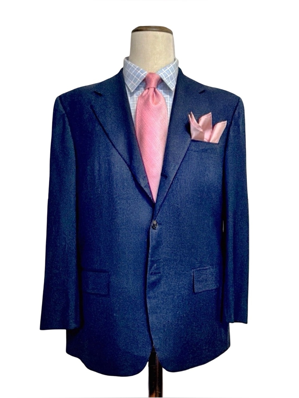Bijan Men’s Navy Micro-Check Suit | Super 100’s Wool | Luxury Italian Tailoring - Picture 12 of 13